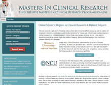 Tablet Screenshot of mastersinclinicalresearch.com